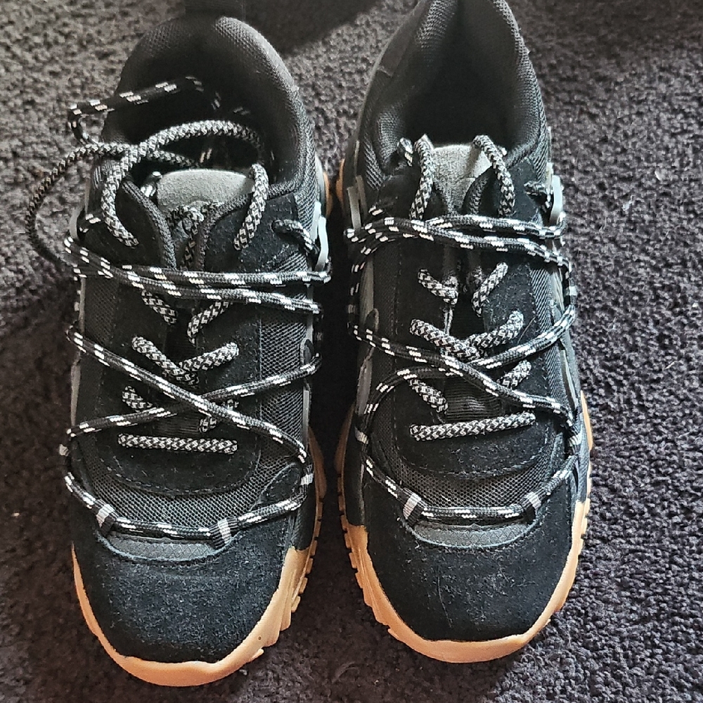 Kids Black and Tan Sneakers